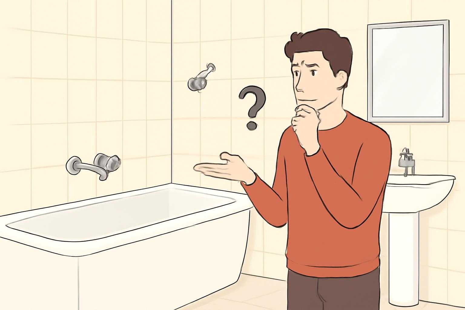 お風呂で排尿する習慣について考え直す様子を表現した画像
