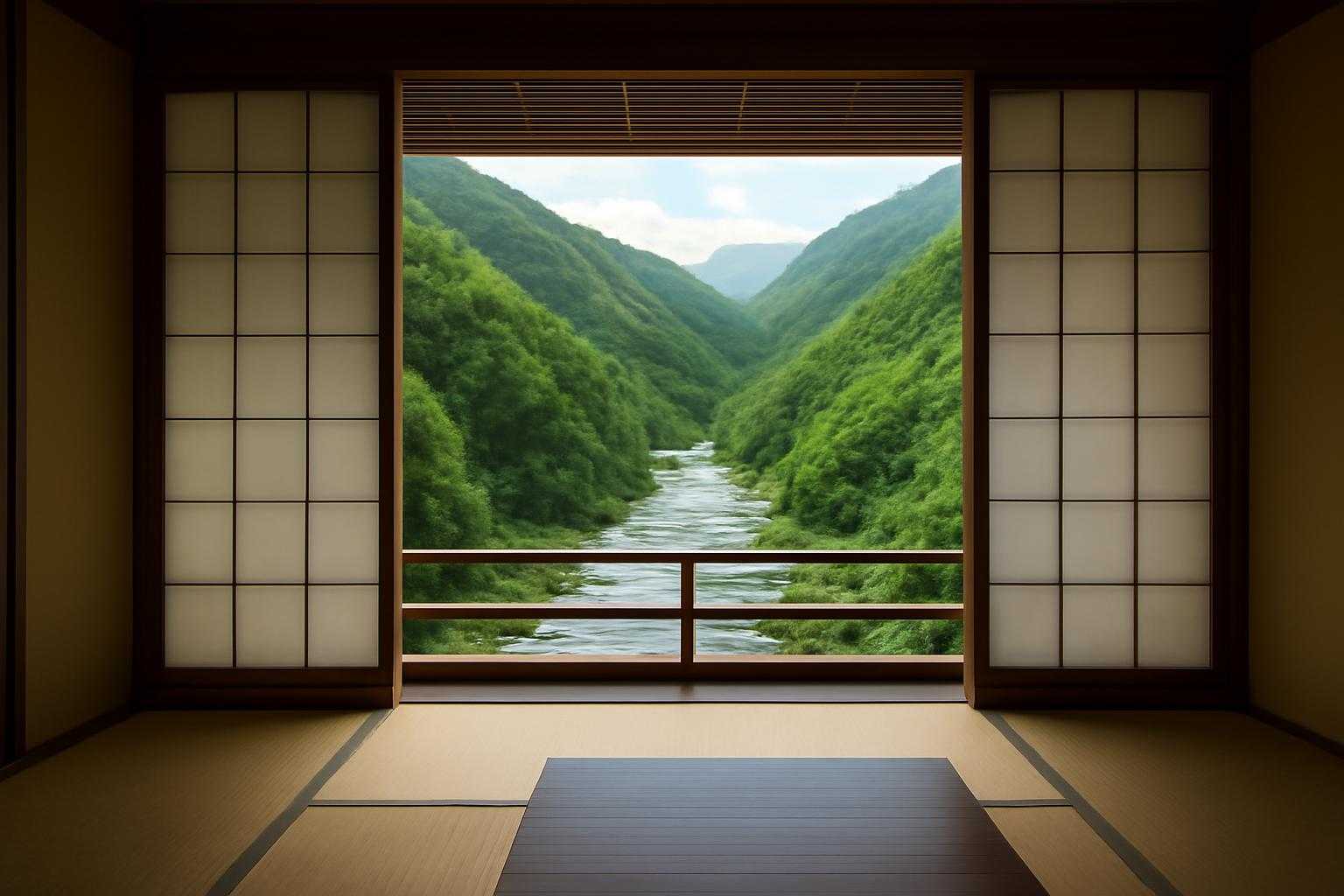 渓谷の絶景を眺める和室からの景観イメージ